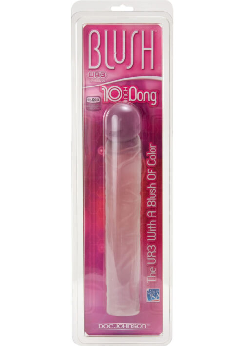 Blush Dildo 10in - Clear with Blush