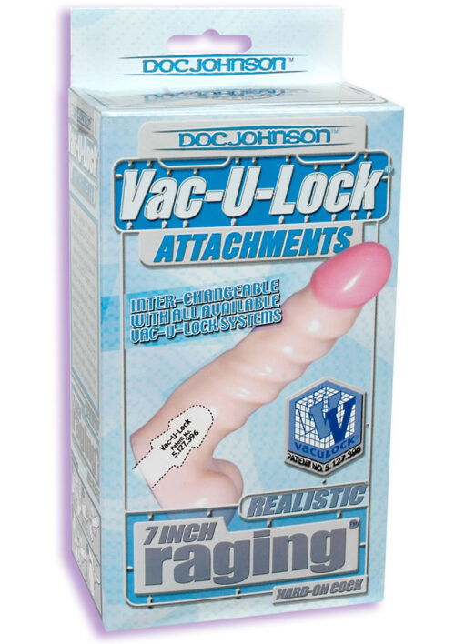Vac-U-Lock Raging Hard-Ons Dildo 7in - Vanilla