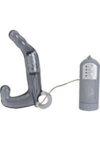 Men`s Pleasure Wand Vibrating Prostate Stimulator with Remote Control - Grey
