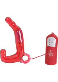 Men`s Pleasure Wand Vibrating Prostate Stimulator with Remote Control - Red