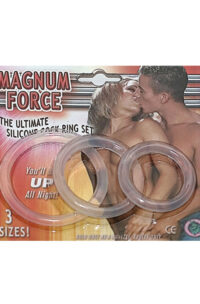 Magnum Force The Ultimate Silicone Cock Ring Set (3 Sizes) - Clear