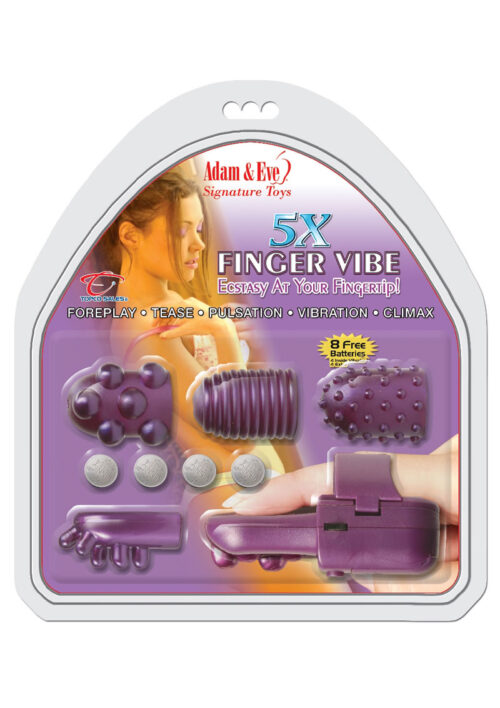Adam and Eve 5X Finger Vibe Kit Purple