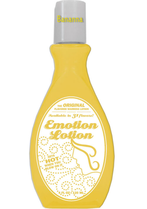 Emotion Lotion Water Based Flavored Warming Lubricant - Banana 4oz
