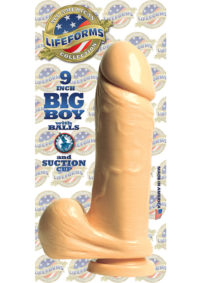 Lifeforms All American Collection Big Boy Dildo with Balls and Suction Cup 9in - Vanilla