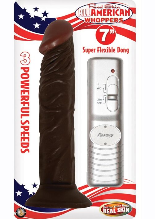 All American Whoppers Vibrating Dildo 7in - Chocolate