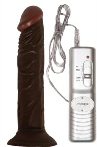 All American Whoppers Vibrating Dildo 8in - Chocolate