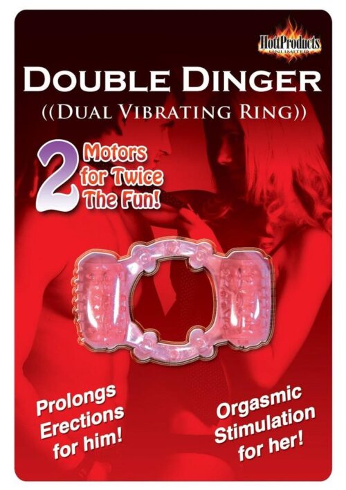 Humm Dinger Double Dinger Dual Vibrating Cock Ring - Magenta
