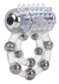 10 Bead Maximus Ring Vibrating Cock Ring - Clear