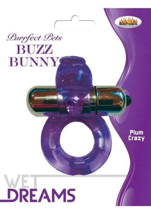 Purrfect Pets Buzz Bunny Stimulator with Vibrating Bullet - Purple
