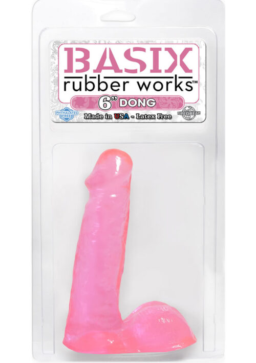Basix Rubber Works 6 Inch Dong Pink