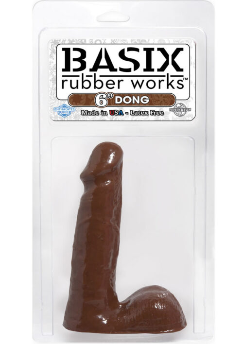 Basix Rubber Works 6 Inch Dong Brown
