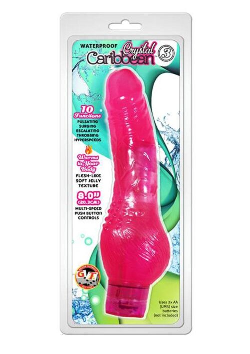 Crystal Caribbean Number 3 Jelly Vibrator - Pink