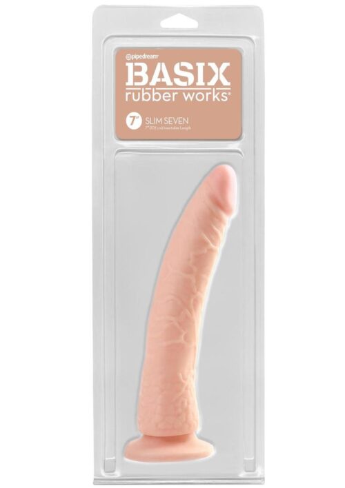Basix Dong Slim 7 with Suction Cup 7in - Flesh