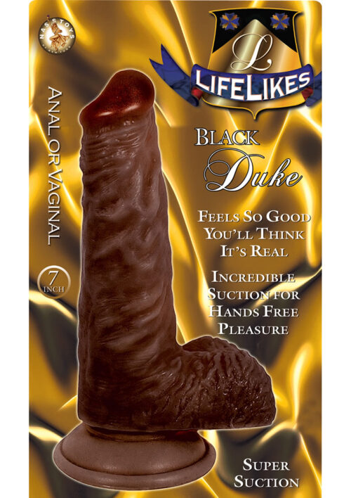 Lifelikes Black Duke Dildo 7in - Chocolate