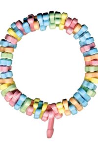 Dicky Charms Multi Flavored Penis Shaped Candy In A Super Stretch Necklace