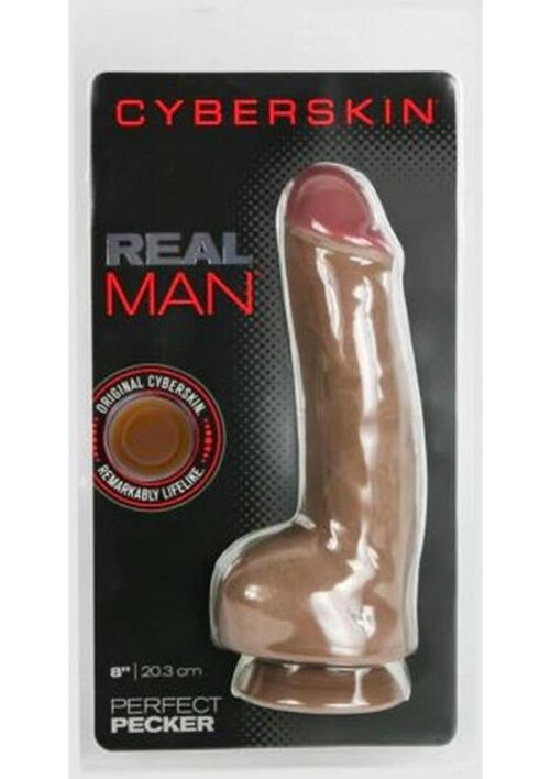 Wildfire Real Man CyberSkin Perfect Pecker Dildo 8in - Chocolate