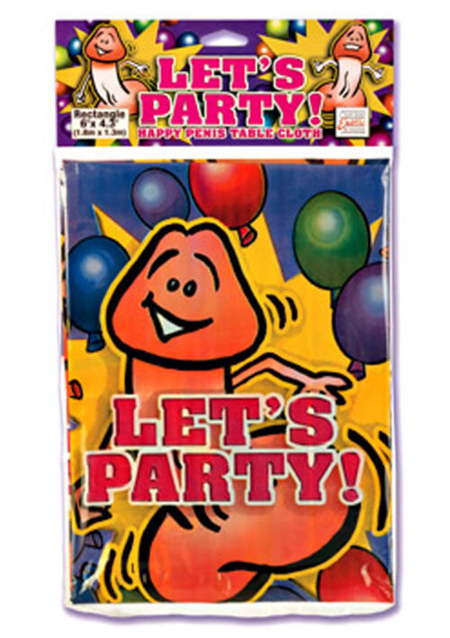 Lets Party Happy Penis Table Cloth Rectangle