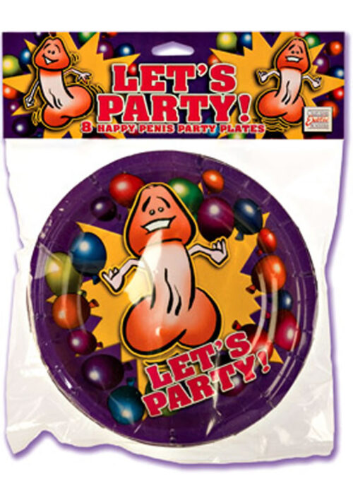Lets Party 8 Happy Penis Party Plates Small