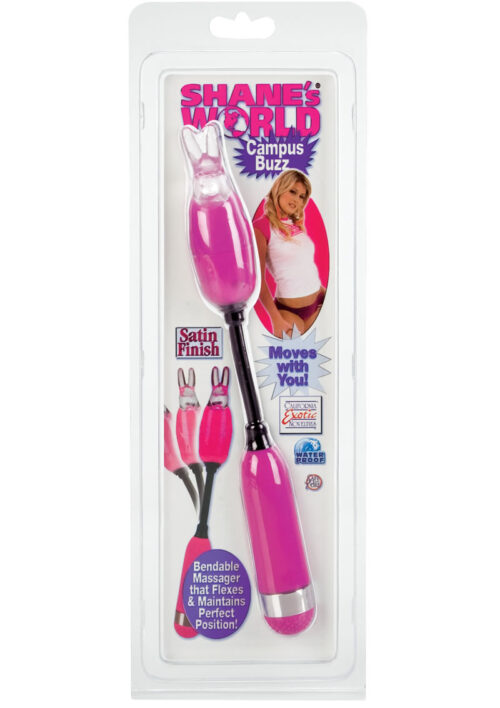 Shane`s World Campus Buzz Massager with Removable Bunny Sleeve - Pink