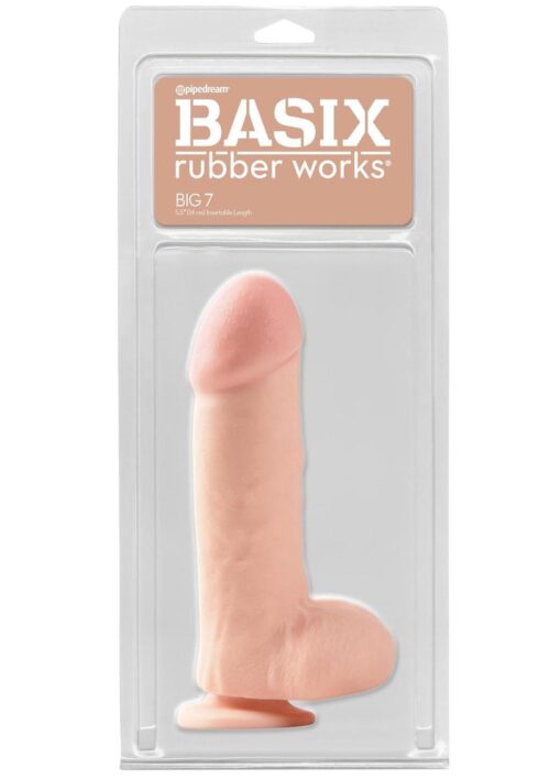 Basix Big 7 with Suction Cup 7in - Flesh