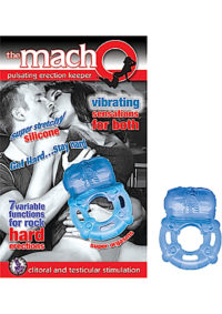 The MachO Erection Keeper Silicone Vibrating Cock Ring - Blue