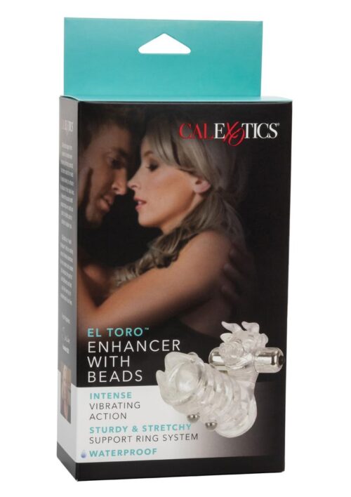 El Toro Enhancer with Beads with Removable Stimulator Waterproof 3.5in - Clear