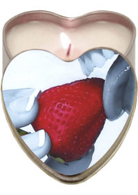 Earthly Body Heart-Shaped Hemp Seed Edible Massage Candle Strawberry 4oz
