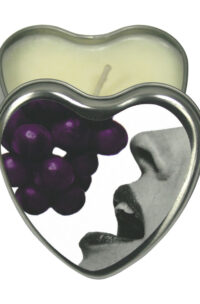 Earthly Body Heart-Shaped Hemp Seed Edible Massage Candle Grape 4oz