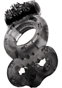 The MachO Stallions Double Ring Vibrating Cock Ring - Black