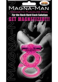 Magna Man Magnetic Vibrating Cock Ring - Magenta