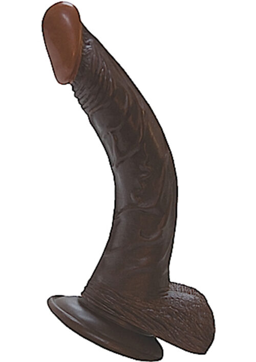 Real Skin All American Afro American Whoppers Dildo with Balls 8in - Chocolate