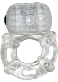 The MachO Crystal Collection Pulsating Erection Keeper Vibrating Cock Ring - Clear