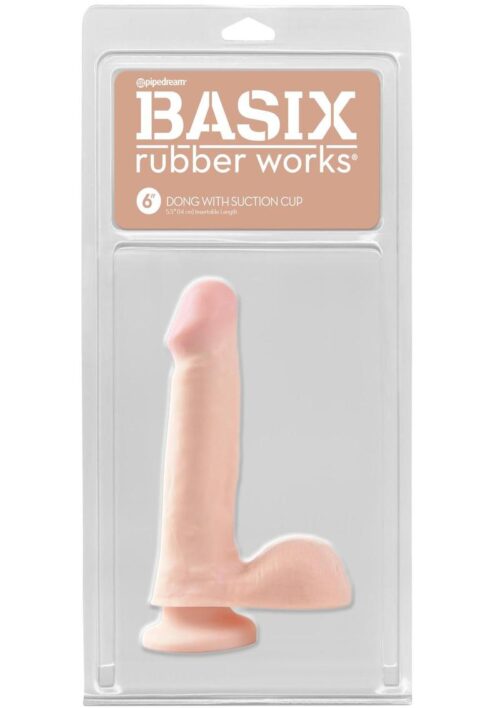 Basix Dong with Suction Cup 6in - Flesh
