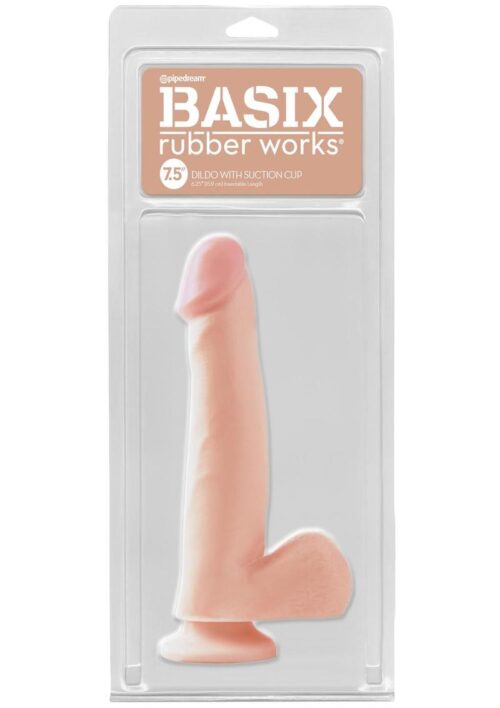 Basix Rubber Works Dong with Suction Cup 7.5in - Flesh