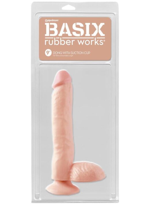 Basix Rubber Works Dong with Suction Cup 9in - Flesh
