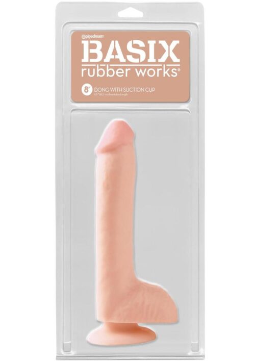 Basix Rubber Works Dong with Suction Cup 8in - Flesh