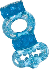 The MachO Ultimate Ring Double Power Cock and Ball Vibrating Cock Ring - Blue