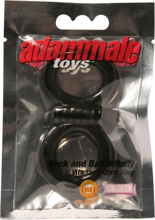 Adam Male Toys Cock and Ball Infinity Vibrating Cock Ring -Black