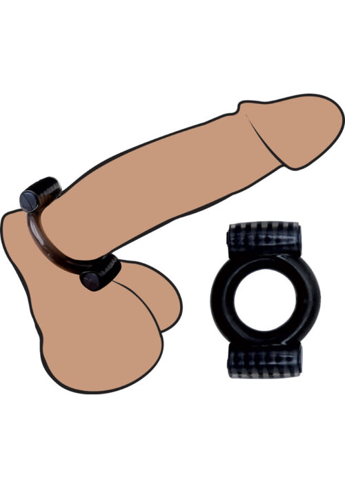 Adam Male Toys Cock Combo Vibrating Cock Ring - Black