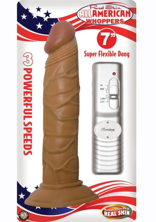 All American Whoppers Vibrating Dildo Latin 7in - Caramel