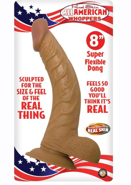 All American Whoppers Dildo with Balls Latin 8in - Caramel