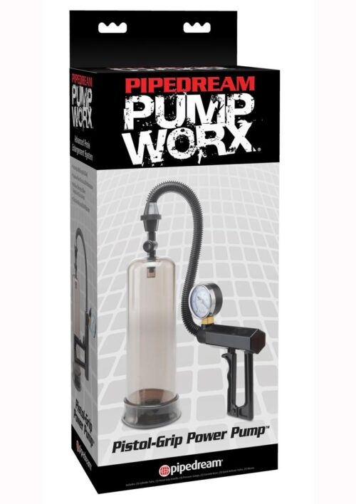 Pump Worx Pistol Grip Power Penis Pump - Clear and Black