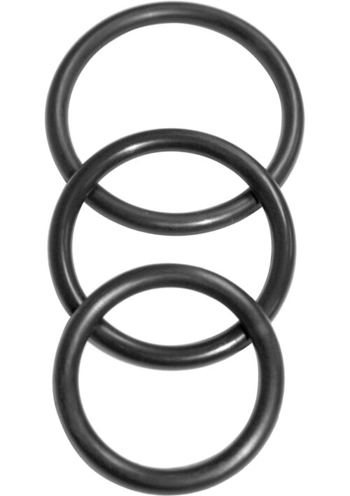 Sex and Mischief f Nitrile Cock Ring (3 Pack) - Black