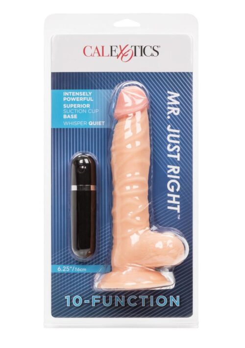 Mr Just Right Vibrating Dildo with Bullet 6.25in - Vanilla