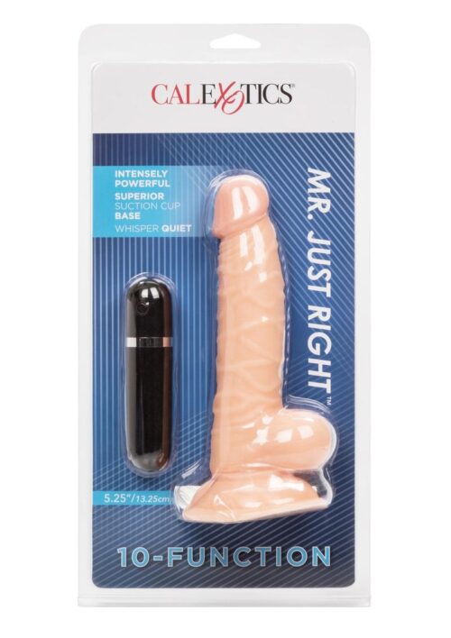 Mr Just Right Vibrating Dildo with Bullet 5.25in - Vanilla