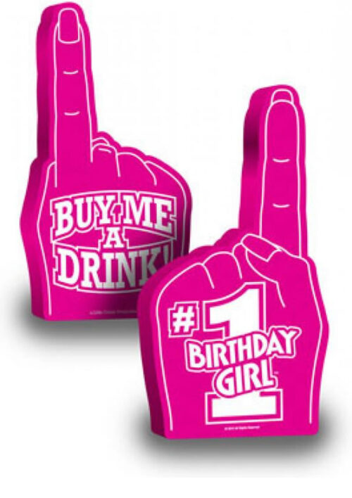 Number 1 Birthday Girl Party Foam Finger -Pink