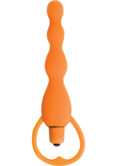 Climax Silicone Vibrating Bum Beads Waterproof Orange