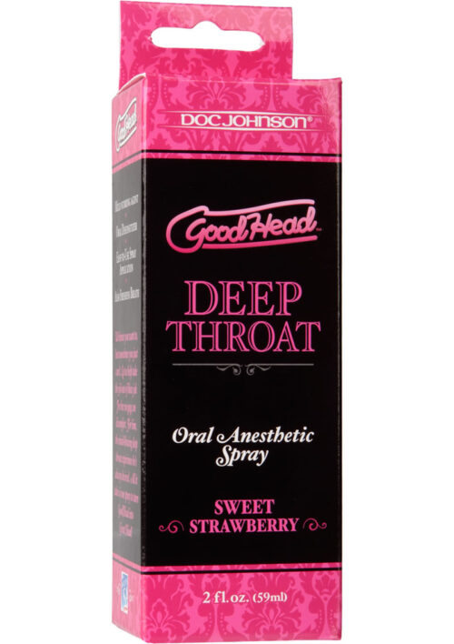 GoodHead Deep Throat Oral Anesthetic Spray Sweet Strawberry 2oz
