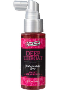 GoodHead Deep Throat Oral Anesthetic Spray Sweet Strawberry 2oz