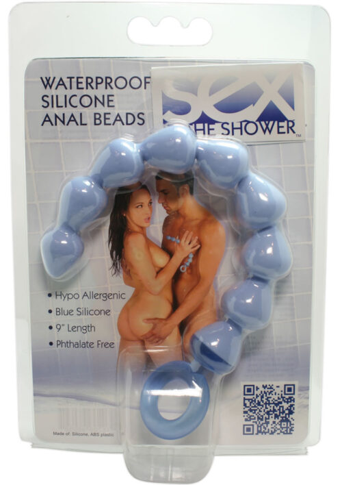Sex In The Shower Silicone Anal Beads - Blue